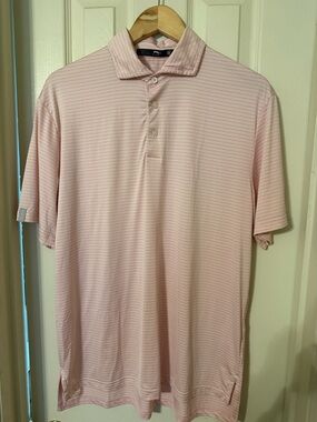 RLX Ralph Lauren Pink Striped Men's Polo
